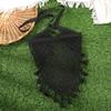 AWAYTR Summer White Woven Floral Lace Hair Scarf Wraps Women Retro Triangle Headscarf Hat Travel Photo Headband Hair Accessories