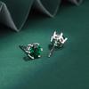 Klassischer grüner Zirkon S925 Silberohrring für Damen Kreativer glänzender Zirkon Sterling Silber Schmuck Ohrringe Hochzeit Brautschmuck Partyschmuck