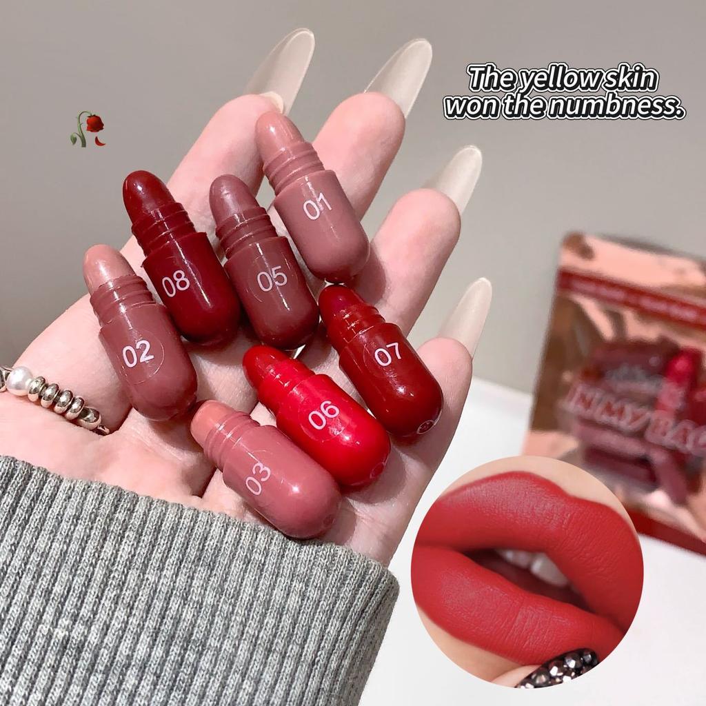 8-Color Magic Lipstick Set Mini Matte Long-Lasting Non-Stick Cup Capsule Lipstick