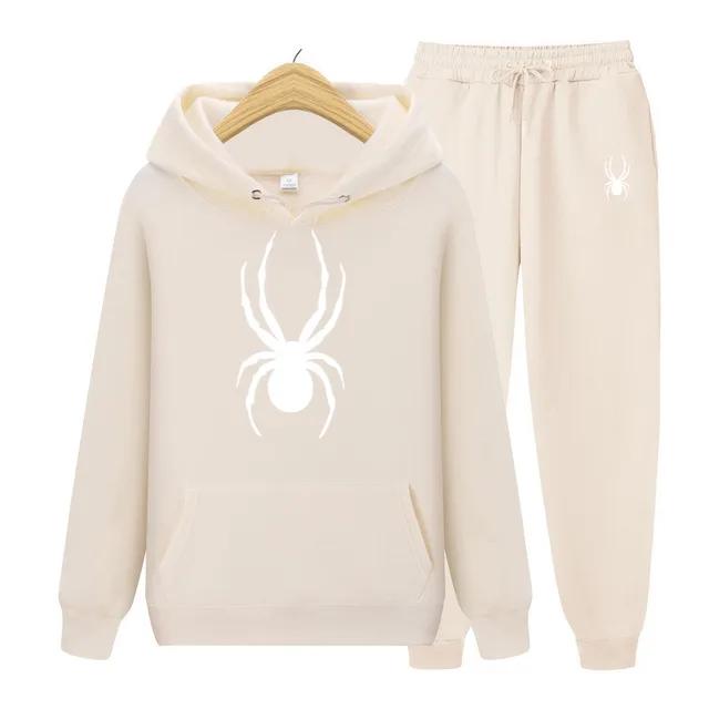 Spring and Autumn Men's And Women Suit Brand Fashion Spider Hoodie + Trousers Men's Casual Jogging Sportswear 2 Sets