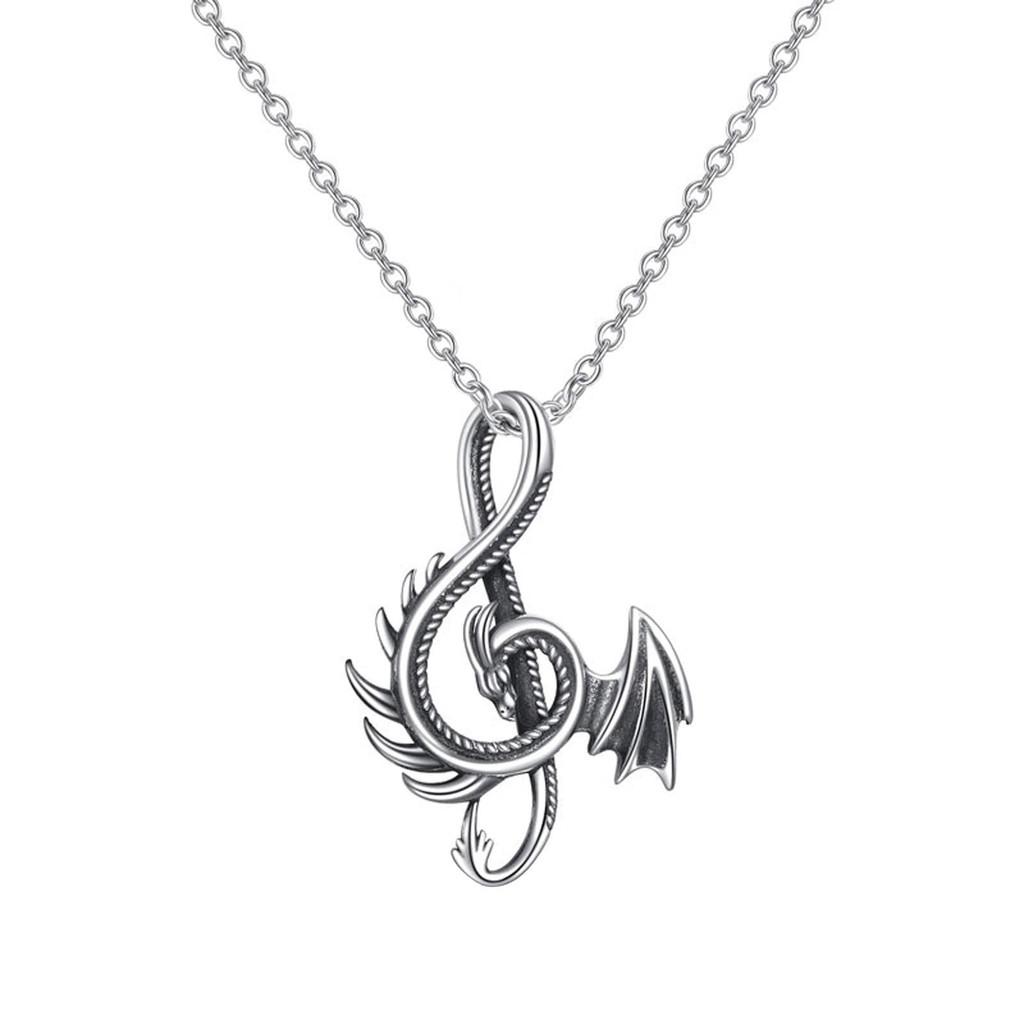 Style Punk Modern Dragon Necklace For Men Made Of Alloy With Distinct Note Element Design