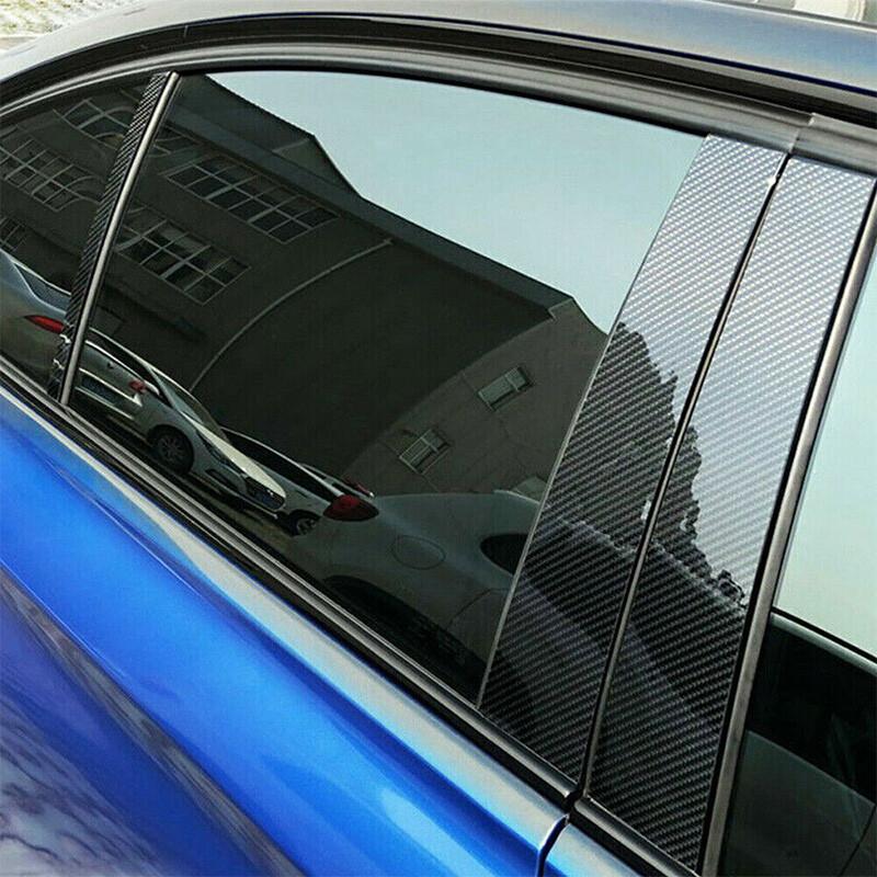 6x For Dodge Charger 2011-2021 Window Pillar Posts Carbon Fiber Style Trim Cover