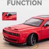 1:24 Scale Challenger Hellcat Charger 1970 Sports Car Model Toy Alloy Diecast Sound Light Pull Back Vehicle for Kids Presents