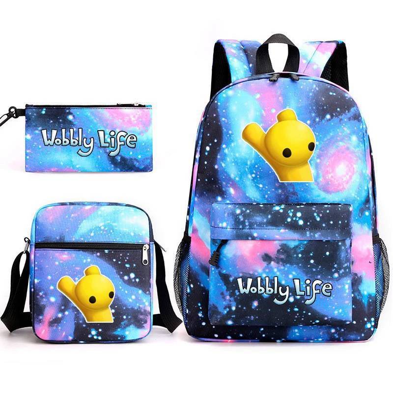 Design Printed Backpack And Shoulder Bag Three Piece Set Kids Gift