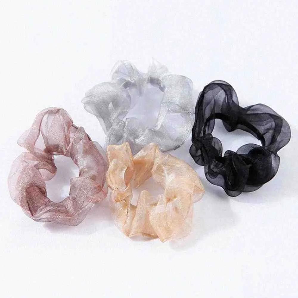 Kkumol Chiffon Hair Scrunchie, Giant Scrunchie, Hair Scrunchie, Lace Scrunchie 01 Hair Chiffon - Gray