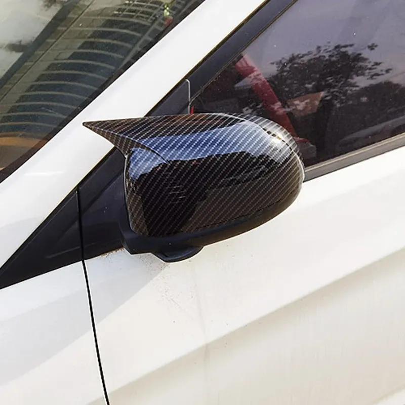For Hyundai I20 2008-2014 OX Horn Rearview Mirror Cap Side Mirror Cover Exterior Sticker Wing Trim Car Accessories With/No Light