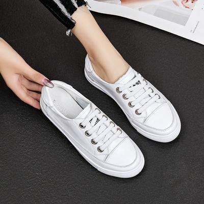 2025 Women Genuine Leather Sneakers Large Size Little White Shoes Fashion Ladies Vulcanized Shoes Woman Summer Flats Zapatillas
