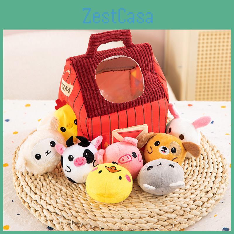 Box Animals Blind House Pig Rabbit Chicken Plush Toy Stuffed Doll Gift Kids