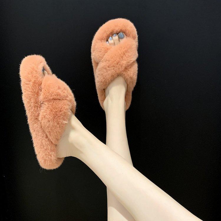 

2025 new Mao Mao slippers women s autumn wear fashion thick bottom open toe non-slip cross with Internet celebrity slippers 42