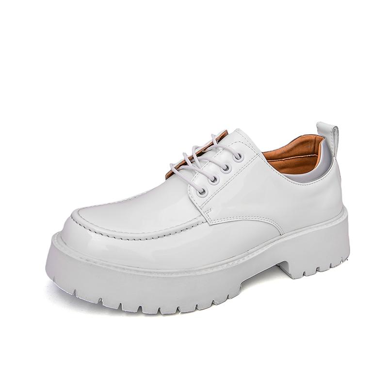 Fashion New Thick Soled Casual Men's Leather Shoes Minimalist British Style Design Leisure Office and Business Adult Suit Shoes -46