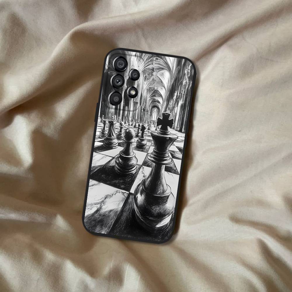 Chess Phone Case For Samsung Galaxy A20,A21s,A22,A31,A32,A52,A53,A72,73,A80 Soft Black Cover