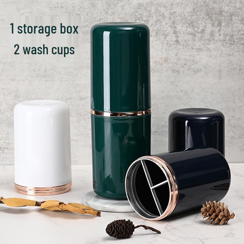 Portable Luxury Antibacterial Mouthwash & Toothbrush Cup for Students