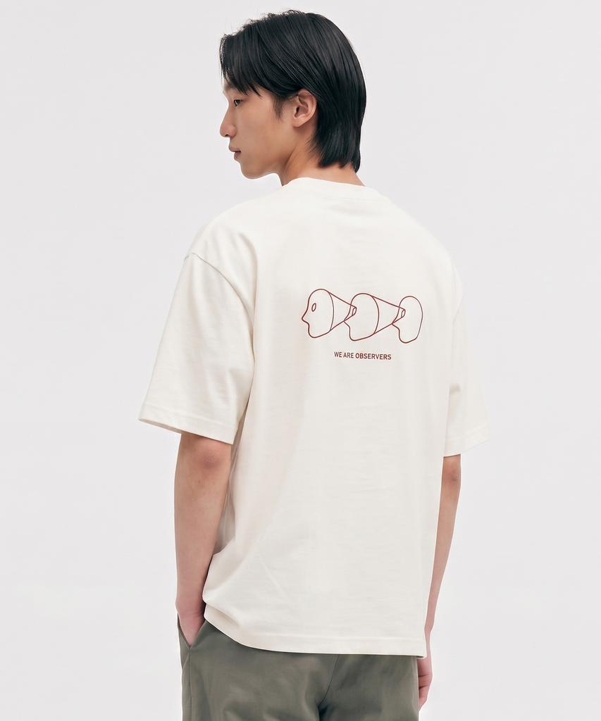 Ttettette Three Observer Logo Short Sleeve T-Shirt (Ivory)