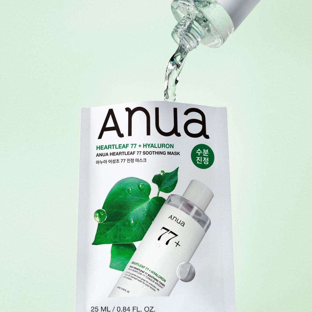 ANUA Heartleaf Soothing Sheet Mask Set (5+1pcs) – Calming & Hydrating Facial Mask