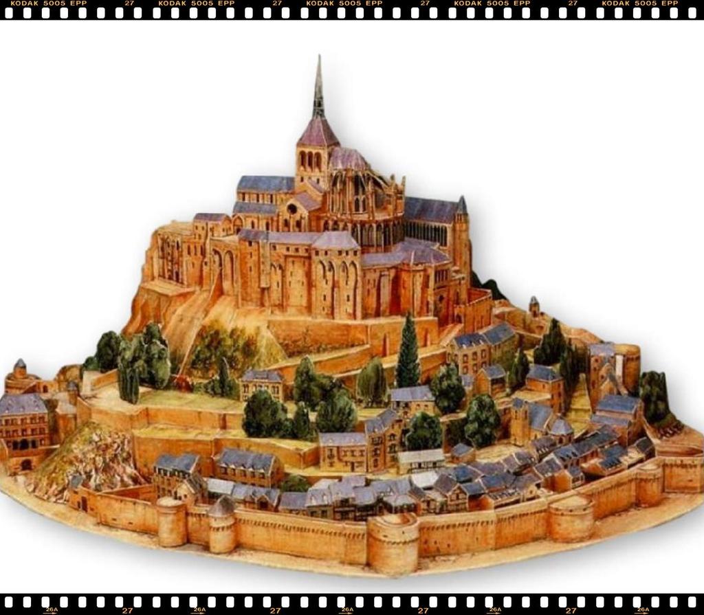 Papercraft Architecture Mont Saint-Michel World Heritage Art Kit Set Replica (35cm)