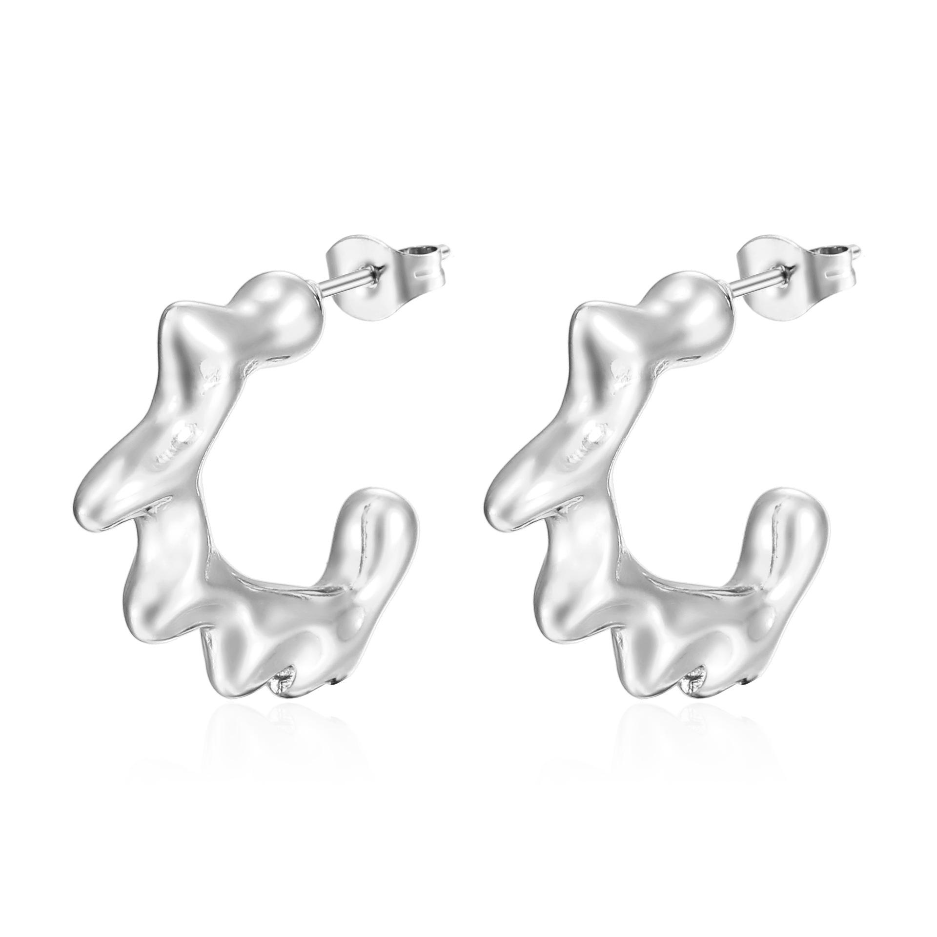 

Серьги Premium Sense Irregular из нержавеющей стали, простые позолоченные серьги из 18-каратного золота для женщин, трендовые серьги