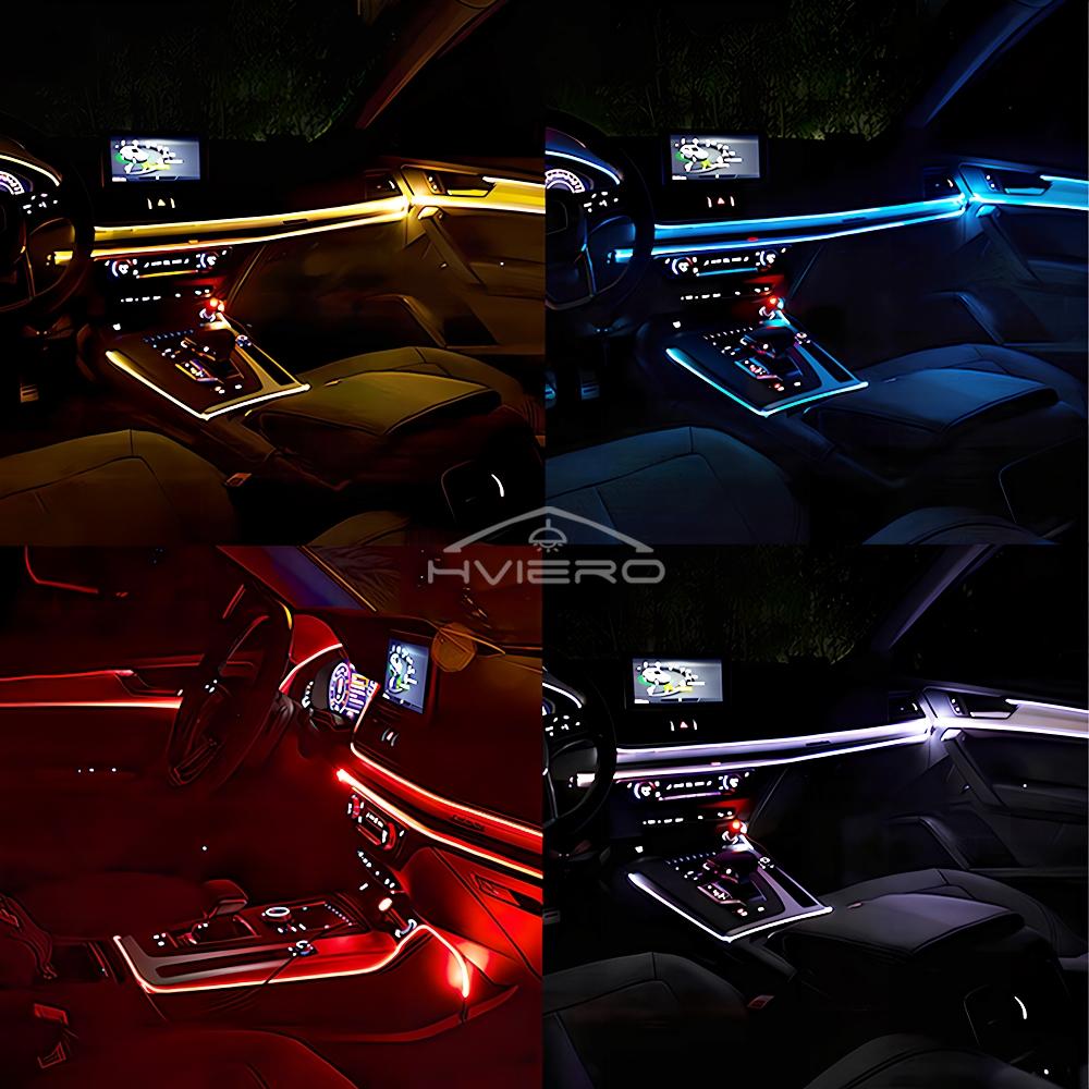 1M/2M/3M/5M Cars Interior Lighting LED Strip Decoration Garland Wire Rope Tube Line Flexible Neon Lights Bar USB Drive Dome Lights 6