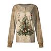 Dame fritidsjakke med langermet enkelt-breasted juletrykt beskyttelsesklær cardigan topp