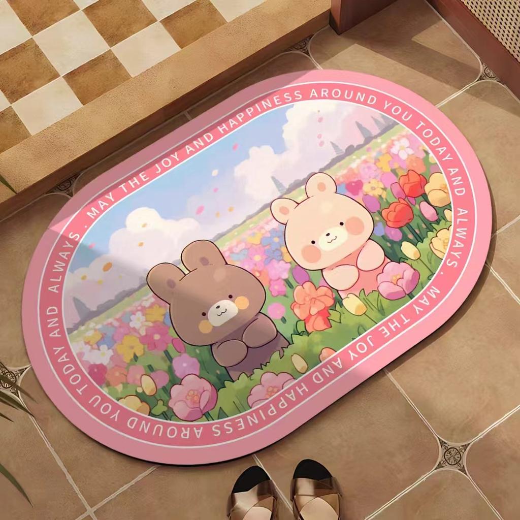 Cartoon Badezimmer Kieselgur Fußmatte Toilette Dusche Saugfähig Schnelltrocknend Fußmatte Haushalt Toilette Rutschfeste Fußmatte
