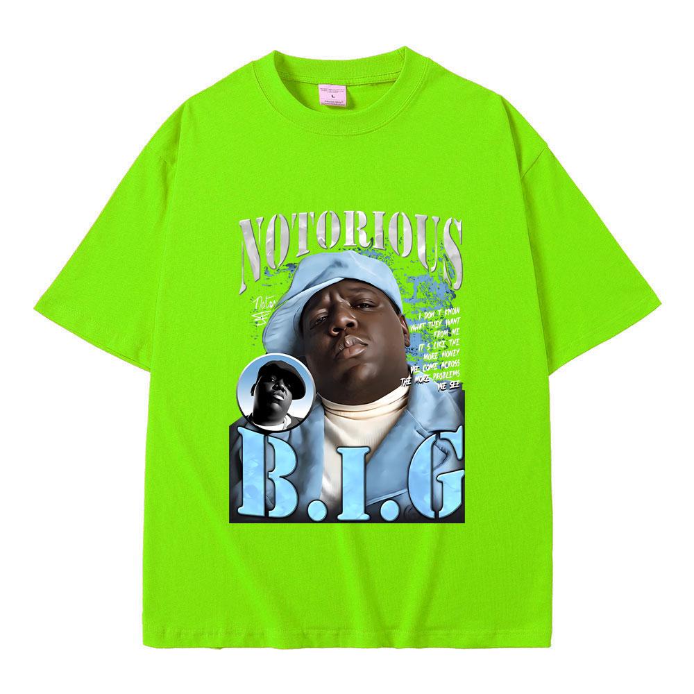 

Классическая винтажная лучшая знаменитая футболка The Notorious Big, футболка с принтом хип-хоп рэпера Бигги Смолза, мужская мода, футболка оверсайз 4XL