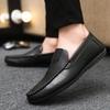 Fashion Flat Office Male Casual Shoe Pu Cowhide Comfortable Retro Adults Classic Original Elegant Low Price Slip-on Men's Leather Shoes