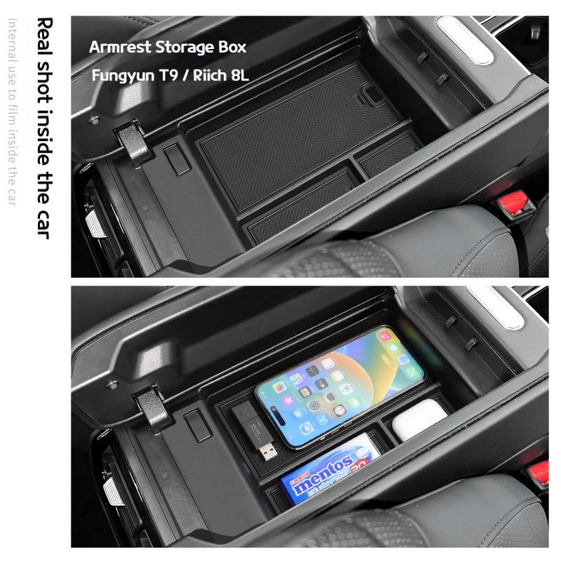Für 2025 Chery Fengyun T9 Armlehnenbox Aufbewahrungsbox Tiggo 8L Mittelkonsole untere Aufbewahrungsbox Mittelkonsolen-Aufbewahrungsbox Zubehör