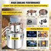 Alcohol Still, 50L Stainless Steel Water Alcohol Distiller W/ Condenser, 13.2Gal Wine Making Boiler W/ Copper Tube, Home Brewing Kit W/ Built-in