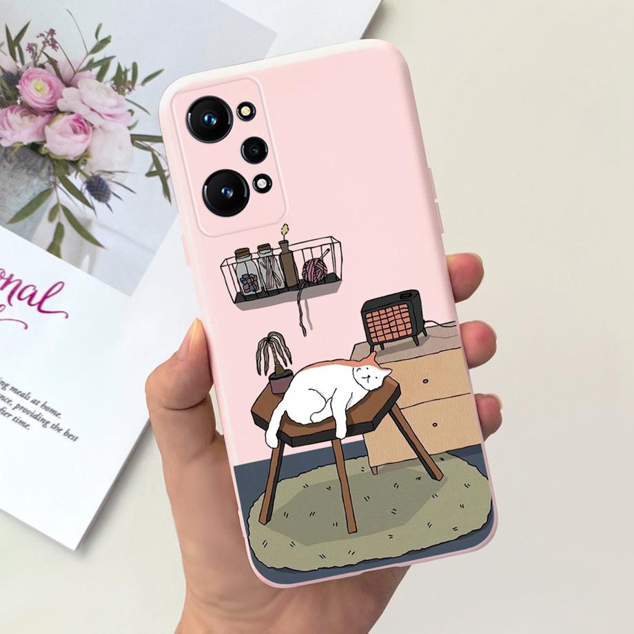 Phone Case For Realme GT Neo2 5G Soft Silicone Coque Funda Cute Cat Moon Night Painting Cover For OPPO Realme GT Neo 2 GTNEO2