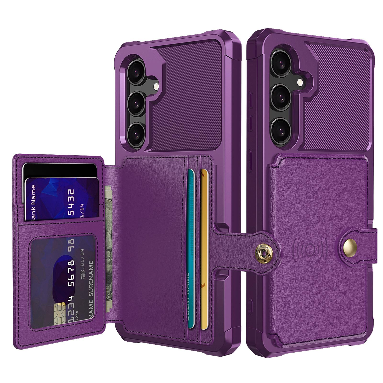 

For Samsung Galaxy A36 5G Case with Card Holder PU Leather+TPU Phone Back Cover Purple