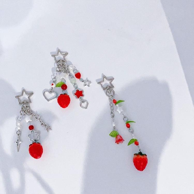 Lovely Strawberry Keychain Fruit Shapes Phone Chain Detachable Phone Lanyard