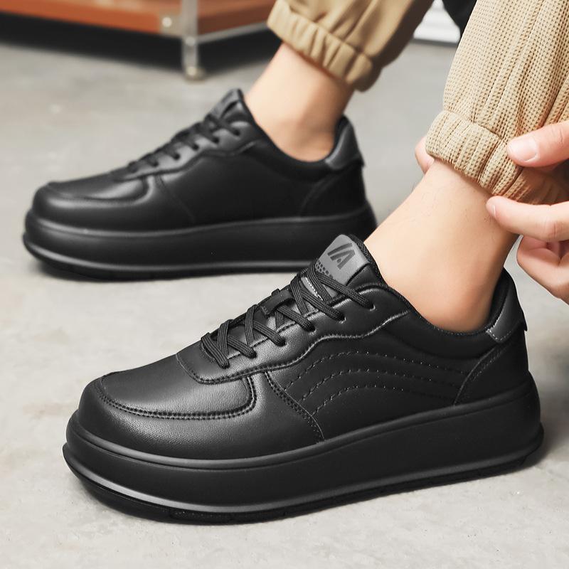 Large size wide head German training shoes men's widened sports and leisure board shoes thick sole fattened air force men's non-slip men's shoes