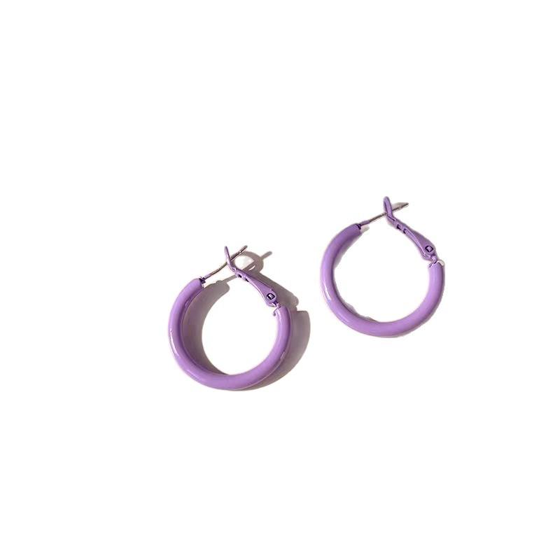 Orecchini Viola Orecchini Orecchini di Alta Gamma Orecchini di Design di Nicchia da Donna Orecchini a Bottone di Lusso Leggero Accessori