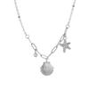 Stunning Gold And Silver Titanium Steel Starfish Shell Pendant Necklace For Women