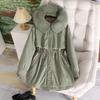 The new Pie Overcomes Women's Clothing Detachable Liner One Clothes Three Wear Medium and Long Winter Jacket Large Sweater Collar Cotton-Padded Jacket