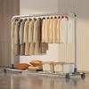 Sturdy Stainless Steel Clothes Drying Rack with Single Rod for Indoors and Outdoors
