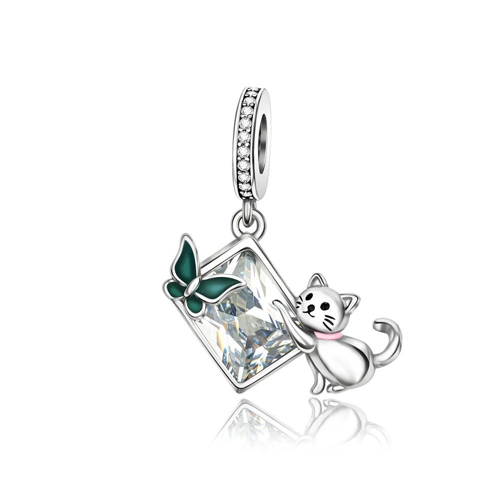 Original Copper Animal Charms Butterfly Safety Chain Beads Pendants Fit Bracelet Necklace Diy Fine Jewelry Gift