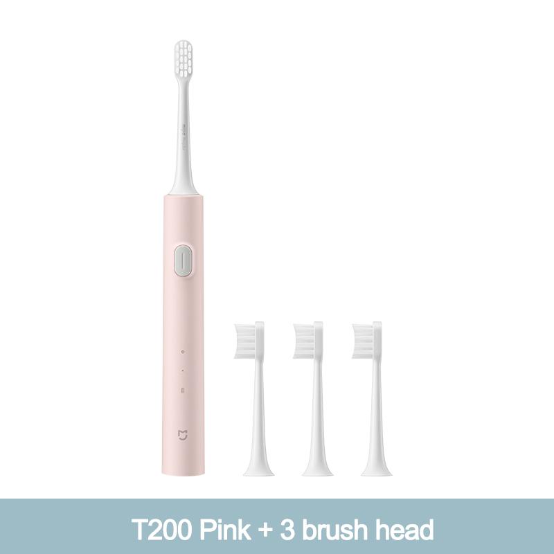 MIJIA T200/T200C Schall-Elektrische Zahnbürste, 2 Modi, 2 Bürstenköpfe, Aufhellende Zahnbürste, USB-C 25 Tage Akkulaufzeit, IPX7 Wasserdicht