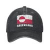Grönland Flagge Grunge Länderflagge Grönland Lässige Baseballkappe Tennis Skate Trucker-Kappe Frühling Damen Unisex Y2k Snapback-Kappe