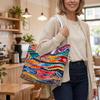 Bohemian Printed Tote Bag for Women Fashion Colorful Large Capacity Daily Shopping Shoulder Bag