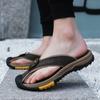 Fashion FUQIAO Summer Mens Genuine Leather Slippers Outdoor Flip Flops Men Slipper Casual Chanclas Hombre Flip Flop News Flats