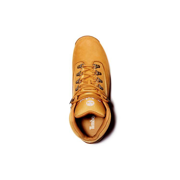 Timberland Euro Hiker Comfortable Leather Shock Absorbing Slip Resistant Durable Mid Top Running Shoes Men Running Shoes Wheat 91566231