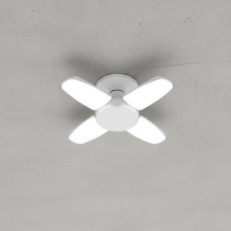 E27 Fan Shape Foldable LED Bulb AC85-265V 170V-265V Deformation For Home Ceiling Lights Warehouse And Garage White Light Bulb