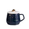 Creative Nordic ins star diamond cup Ceramic Coffee Cup Office Water Cup Filter Tea Cup with Cover Cups    ZM1029