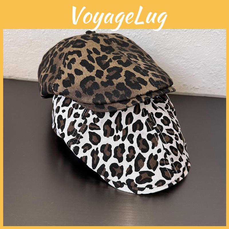 Brim Leopard Print Hat With Cotton And Polyester Blend For Allseason Wear