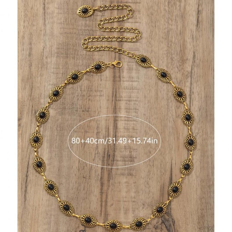 Bohemian Vintage Metal Waist Chain Women - Hollow Cut Out Adjustable Belt Accessory Fall Winter