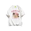 Women's Oversized Gray Casual T-Shirt - Short-Sleeve Retro Hong Kong Style for Summer