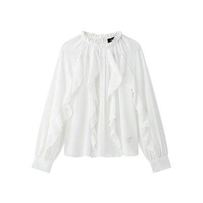 2025 Spring New Arrival: Women's Casual Layered Ruffled Collar Shirt