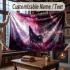 Mushroom Forest Theme Throw Blanket Custom Name Text Personalized Blanket Soft Cozy Blanket for Home Sofa Bed