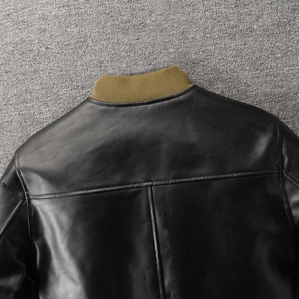 MA1 Flight Suit Cowhide Jacket Genuine Cow Leather Jacket For Men Bomber Coat Spring Autumn