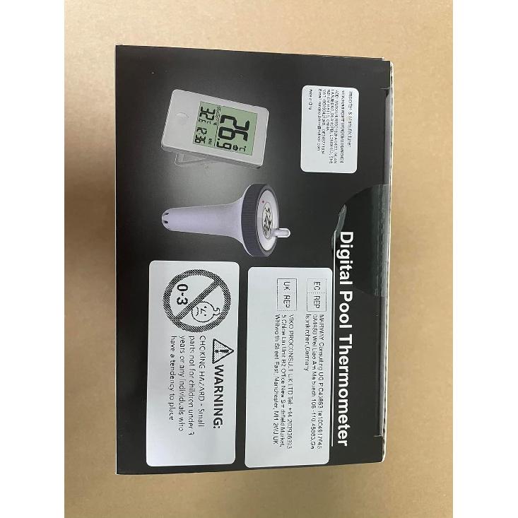 Digital Wireless Floating Pool Thermometer,Water Temperature Thermometer,Indoor Monitor Outdoor Pool Thermometer Set for Swimming Pool Whirlpool Spas